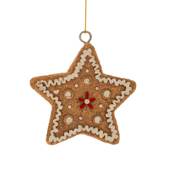 Καφε Πολυρεζιν Gingerbread Αστερακι Κρεμαστο Στολιδι 6Χ8Εκ