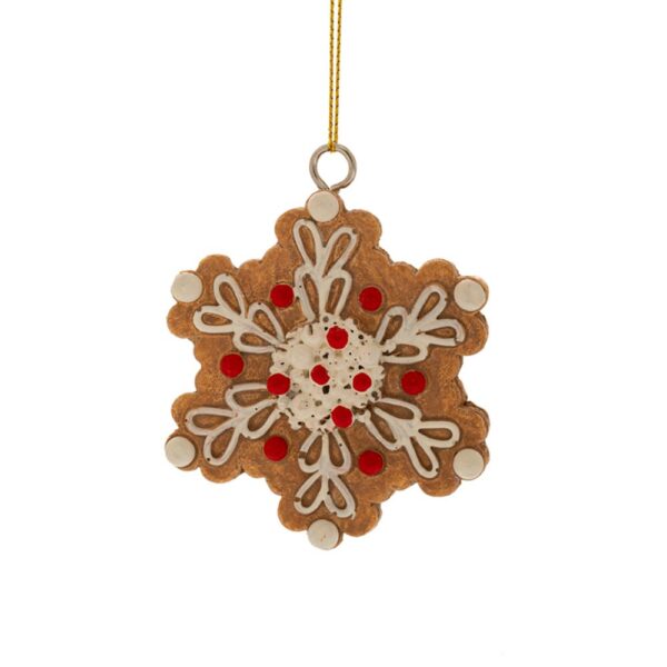 Καφε Πολυρεζιν Gingerbread Νιφαδα Κρεμαστο Στολιδι 6Χ8Εκ