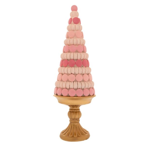 Πολυρεζιν Ροζ Δεντρο Απο Macaron Σε Χρυση Βαση 14Χ14Χ41Εκ