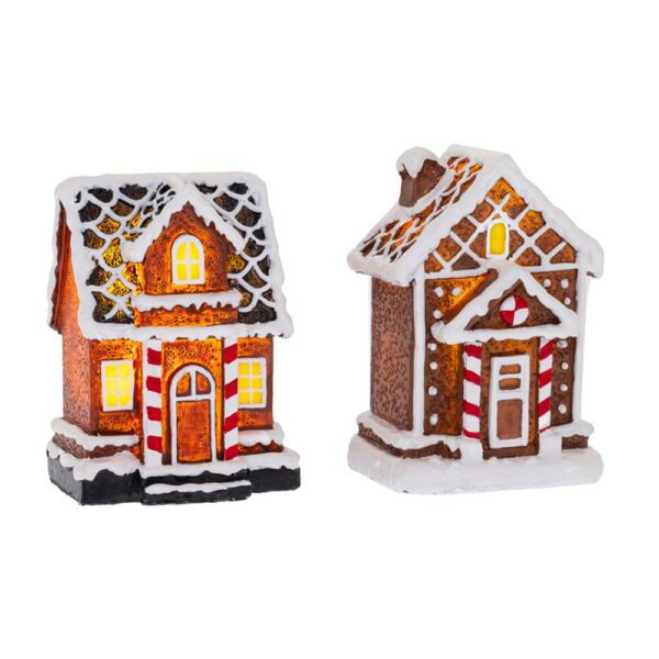 Σπιτι Gingerbread Με Φως 5Χ5Χ8Εκ 2 Σχεδια Μπαταριας