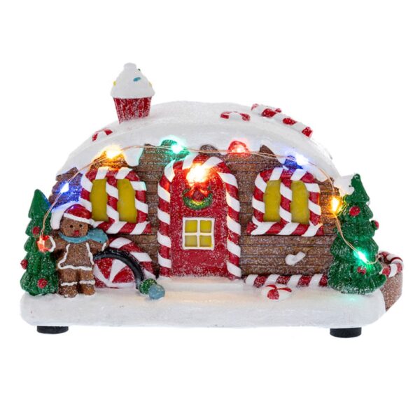 Φωτιζομενο Gingerbread Τροχοσπιτο 19Χ10Χ11Εκ Μπαταριας