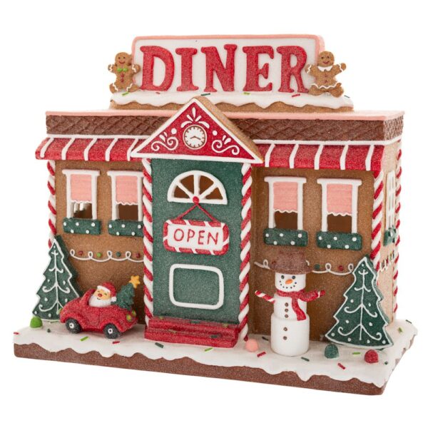 Φωτιζομενο Πολυρεζιν Gingerbread Εστιατοριο 30Χ15Χ26Εκ