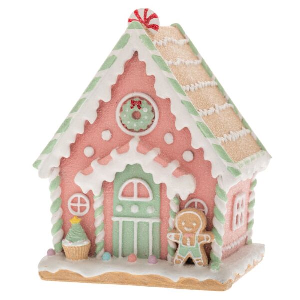 Παστελ Πολυρεζιν Gingerbread Σπιτι  12Χ10Χ16Εκ