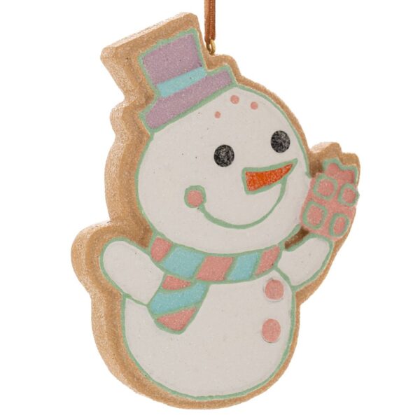 Παστελ Πολυρεζιν Gingerbread Χιονανθρωπος Στολιδι 8Χ2Χ10Εκ