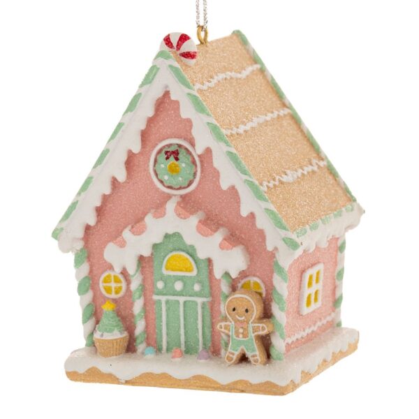 Παστελ Πολυρεζιν Gingerbread Σπιτι Στολιδι 7Χ5.5Χ9Εκ