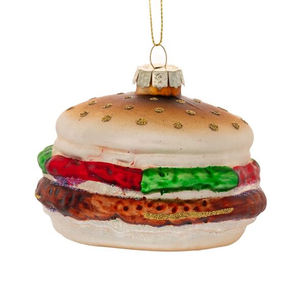 Καφε Γυαλινο Burger Κρεμαστο Στολιδι 9Χ9Χ7Εκ
