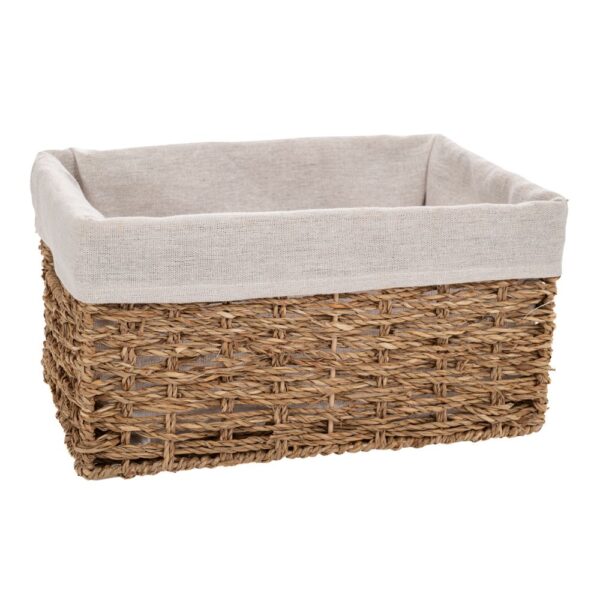 Φυσικο Sea Grass Πανερι Με Υφασμα 30X20X15 Εκ