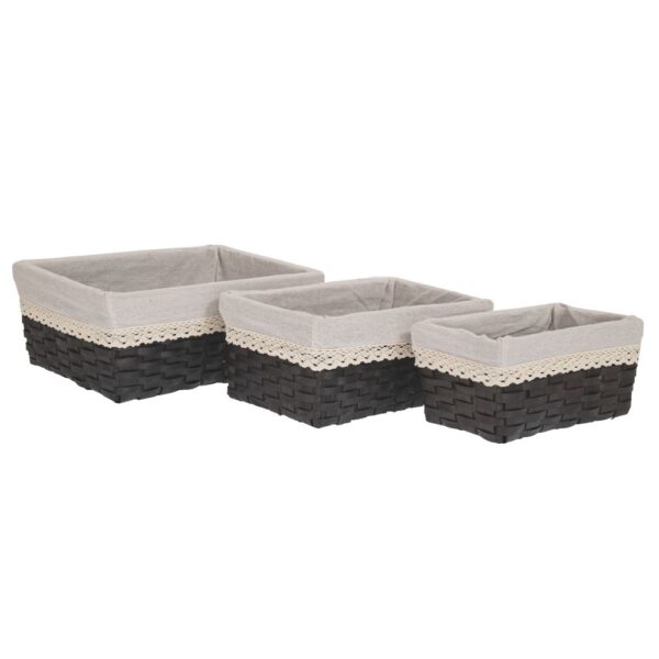 Σετ 3 Πανερι Καφε Με Υφασμα A:35X25X15 B:30X20X13 C:25X15X11 Εκ
