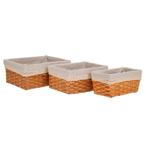 Σετ 3 Πανερι Μελι Με Υφασμα A:35X25X15 B:30X20X13 C:25X15X11 Εκ