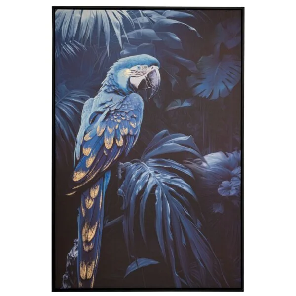 Blue Parrot Χρυσοτυπια 83Χ123Εκ Me Μαυρη Κορνιζα Σε Τυπωμενο Καμβα