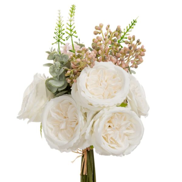 Λευκο Μπουκετο Japanese Rose Χ8 26Εκ